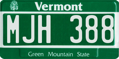 VT license plate MJH388