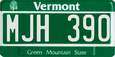 VT license plate MJH390