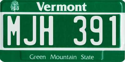 VT license plate MJH391