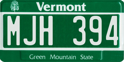 VT license plate MJH394