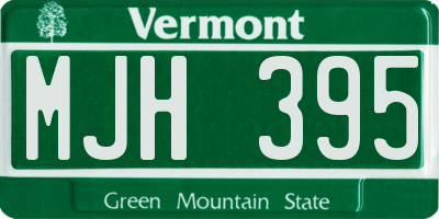 VT license plate MJH395