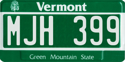 VT license plate MJH399