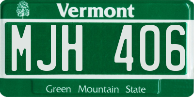 VT license plate MJH406
