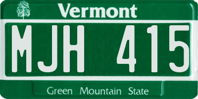 VT license plate MJH415