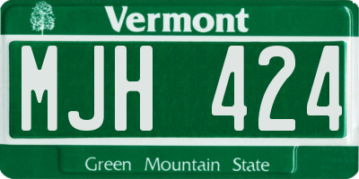 VT license plate MJH424