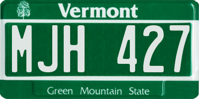 VT license plate MJH427