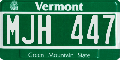 VT license plate MJH447