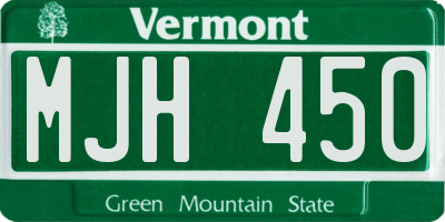 VT license plate MJH450