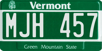 VT license plate MJH457