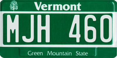 VT license plate MJH460