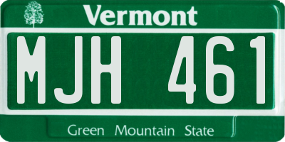 VT license plate MJH461