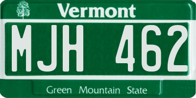 VT license plate MJH462