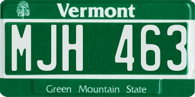 VT license plate MJH463