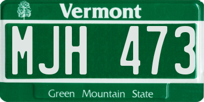 VT license plate MJH473