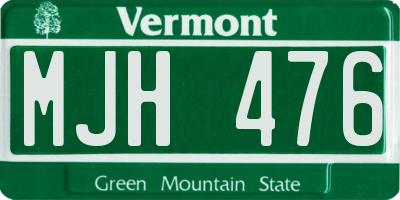 VT license plate MJH476