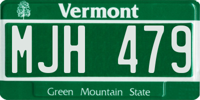 VT license plate MJH479
