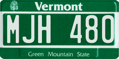 VT license plate MJH480