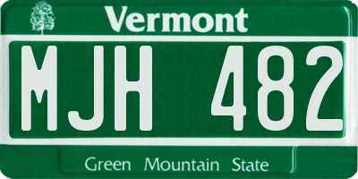 VT license plate MJH482