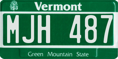 VT license plate MJH487