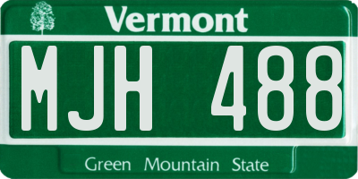 VT license plate MJH488