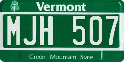 VT license plate MJH507
