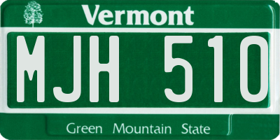 VT license plate MJH510