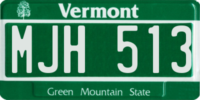 VT license plate MJH513