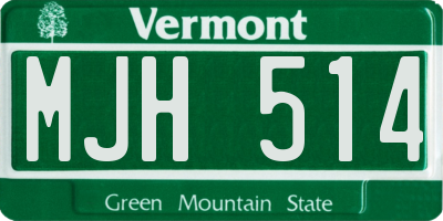 VT license plate MJH514