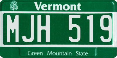 VT license plate MJH519