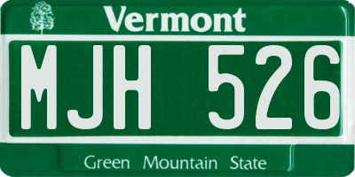 VT license plate MJH526