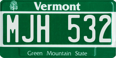 VT license plate MJH532