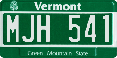 VT license plate MJH541