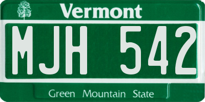VT license plate MJH542