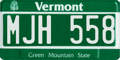 VT license plate MJH558