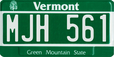 VT license plate MJH561