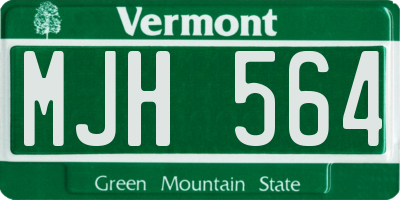 VT license plate MJH564