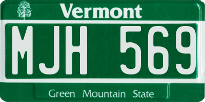 VT license plate MJH569
