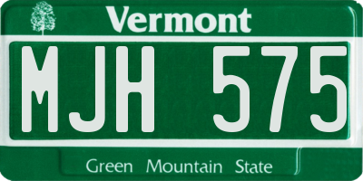 VT license plate MJH575