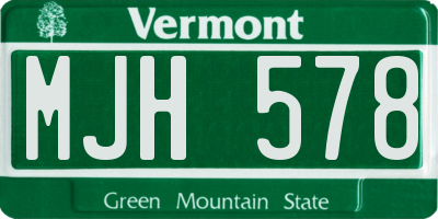 VT license plate MJH578