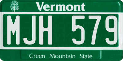 VT license plate MJH579