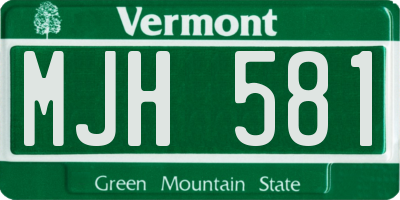 VT license plate MJH581