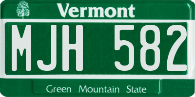 VT license plate MJH582