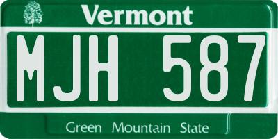 VT license plate MJH587