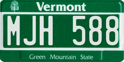VT license plate MJH588
