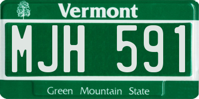 VT license plate MJH591