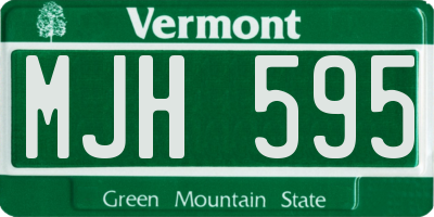 VT license plate MJH595