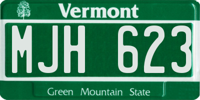 VT license plate MJH623