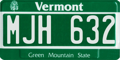 VT license plate MJH632