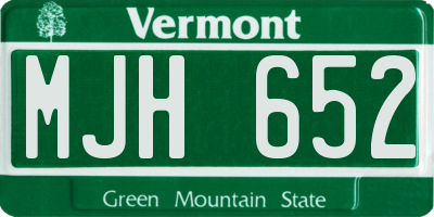 VT license plate MJH652