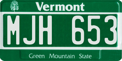 VT license plate MJH653